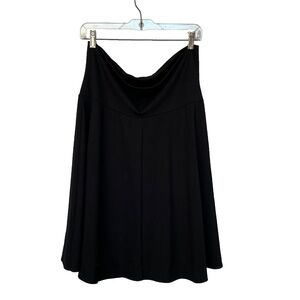Skirt Black Knit Jersey Pull On Elastic Waist Full Stretch Size M Weekenders Joy